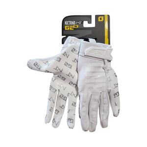 NXTRND G2 PRO Adult Football Gloves White Silver Receiver Men's Medium NWT